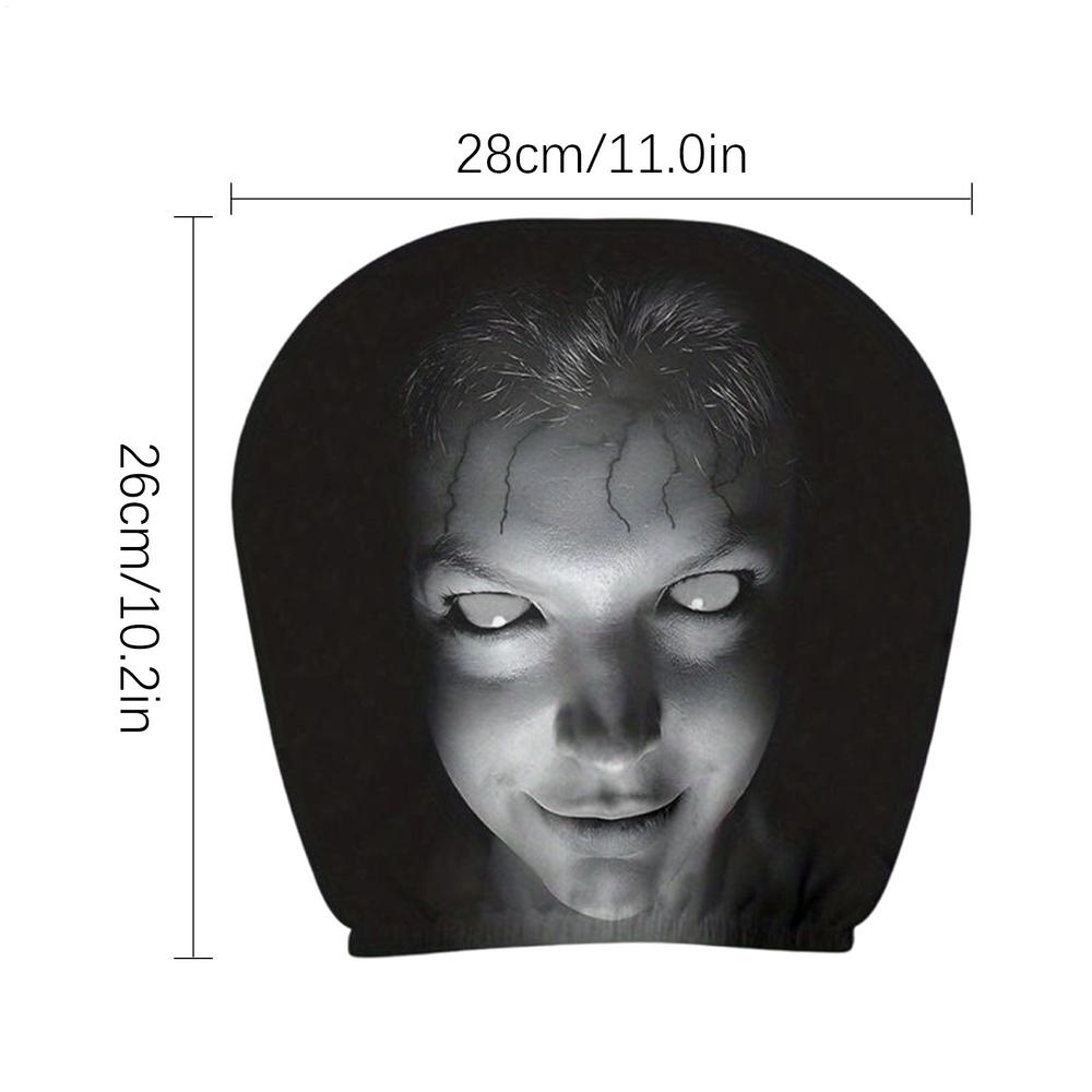 1 Stück Universelle Elastische Halloween Horror Gesichts Auto Kopfstützenbezüge Weiches Polyester Waschbar Staubdicht Schutz Hülle Dekorative Hülle