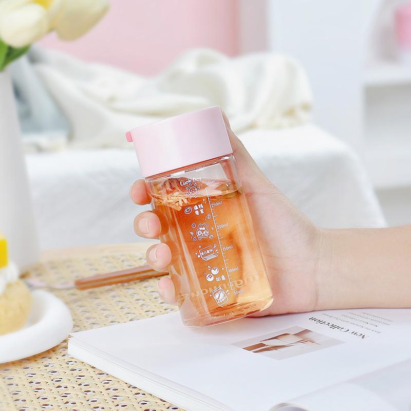 Lucky Daily Small Mini Water Cup Sealed Leak-proof Transparent Plastic Cup Hand Cup High Temperature Resistant Accompanying Pocket Cup