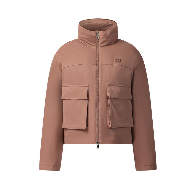 

Fila Серия Milano Ретро Модный Личность Спорт Теплый Легкий Куртка Пуховик с Воротником-Стойкой Женская Верхняя Одежда Красный F11W545901FPR M