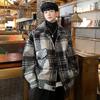 Unisex Retro Plaid Woolen Coat - Men's/Women's Winter Cotton Jacket, Thick Lapel Shirt