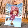 Strawberry Flannel Blanket Soft Warm All-Season Throw, Design for Camping, Car Travel, Hiking Sofa, Bed, Office Perfect Gift for Parties