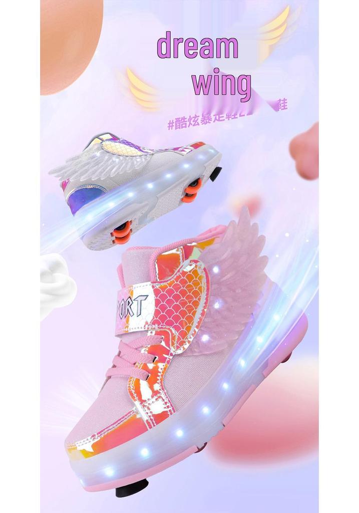 Luminous LED Roller Shoes and Retractable Wheel Skates for Kids and Adults