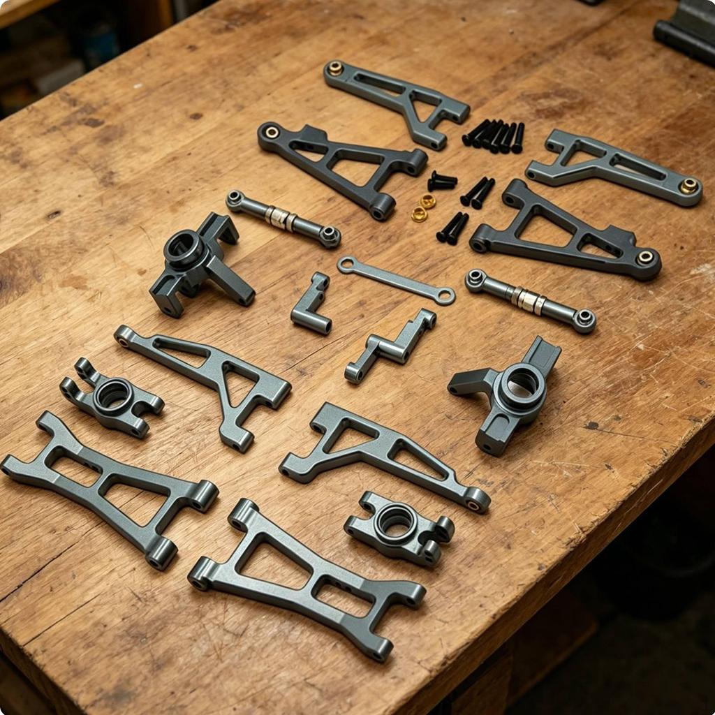 1/16 Scale Car Upgrade Parts Upgraded RC Shock Absorbing Metal Component Set
