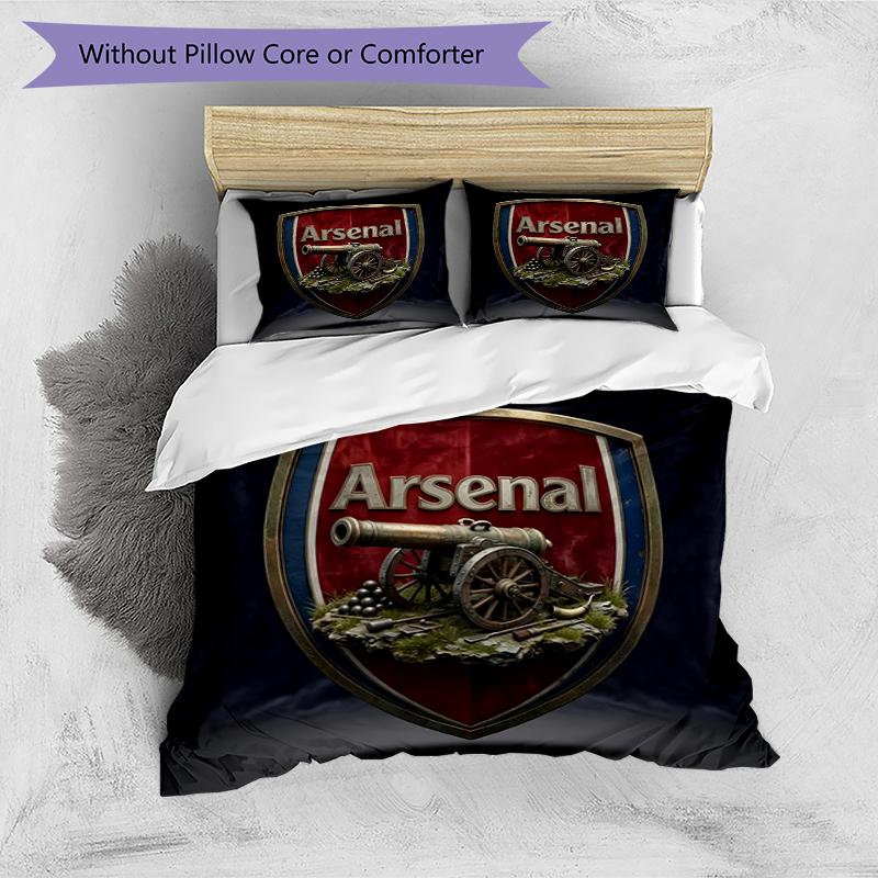 3pcs Duvet Cover Set (1*Duvet Cover + 2*Pillowcase, Without Core),football team.C Print Bedding Set, Bedroom Decor, All‑Season, Birthday Gift