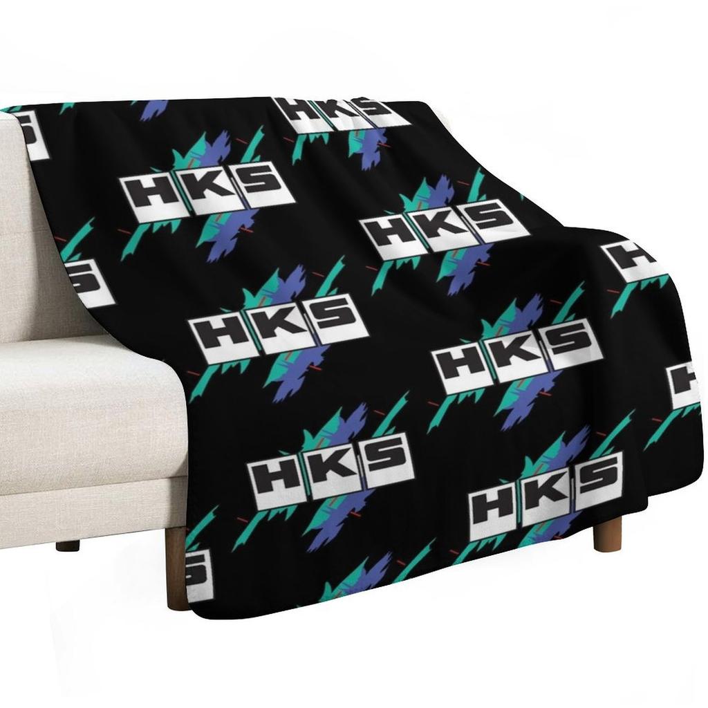 Vintage HKS Vaporwave Throw Blanket Cozy Warm Blanket for Bed Room Decor