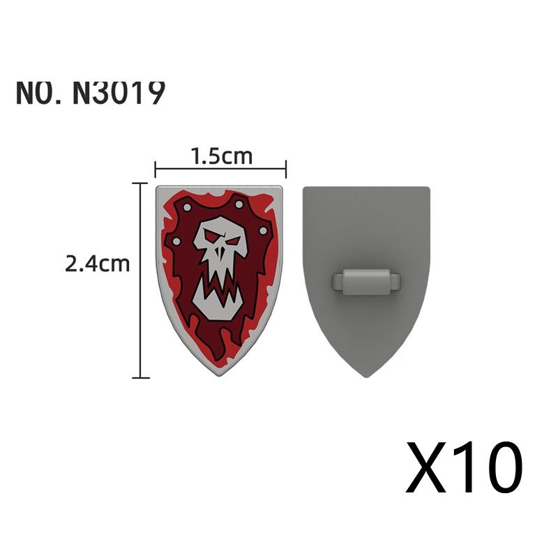 Medieval Military Parts Building Blocks Warrior Soldiers Castle Figures Knights Printed Shield Helmet Accessories DIY Bricks Toy