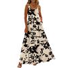 Ladies' floral print summer casual and fashionable sleeveless long dress