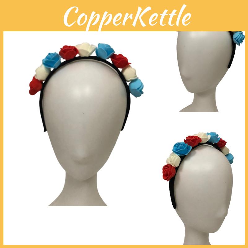 Elegantes Blumen-Haaraccessoire Stirnband für das 70. Platinjubiläum der Königin, inspiriertes Design im Union Jack-Stil