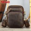 European American Retro Leather Men's Layered Cowhide Crossbody Bag Casual Shoulder Multifunctional Wearable Belt Waist