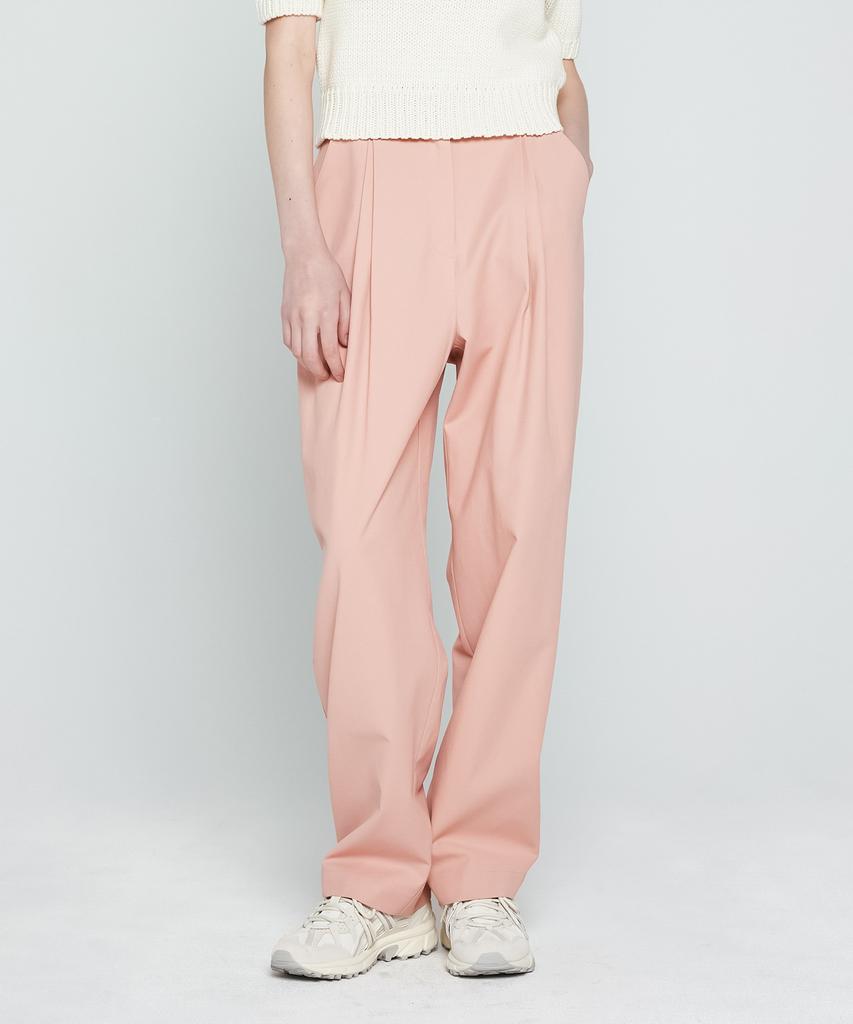 DEPASION Layered Wrinkle Semi-Baggy Pants (Pink)
