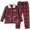 New Autumn Winter Ladies Pajamas Cotton Padded Warm Loungewear Cotton Three-layer Plus Sleepwear Large Size Homewear Suit