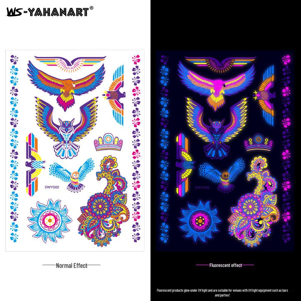Creative Fluorescent Waterproof Full Arm and Face Tattoo Sticker