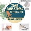 2D Flat, 1pc Suitable for Decorating Stress-Free Zone Sign - 7.87" Vintage Round Aluminum Wall Plaque with "Relax and Enjoy Life" Quote