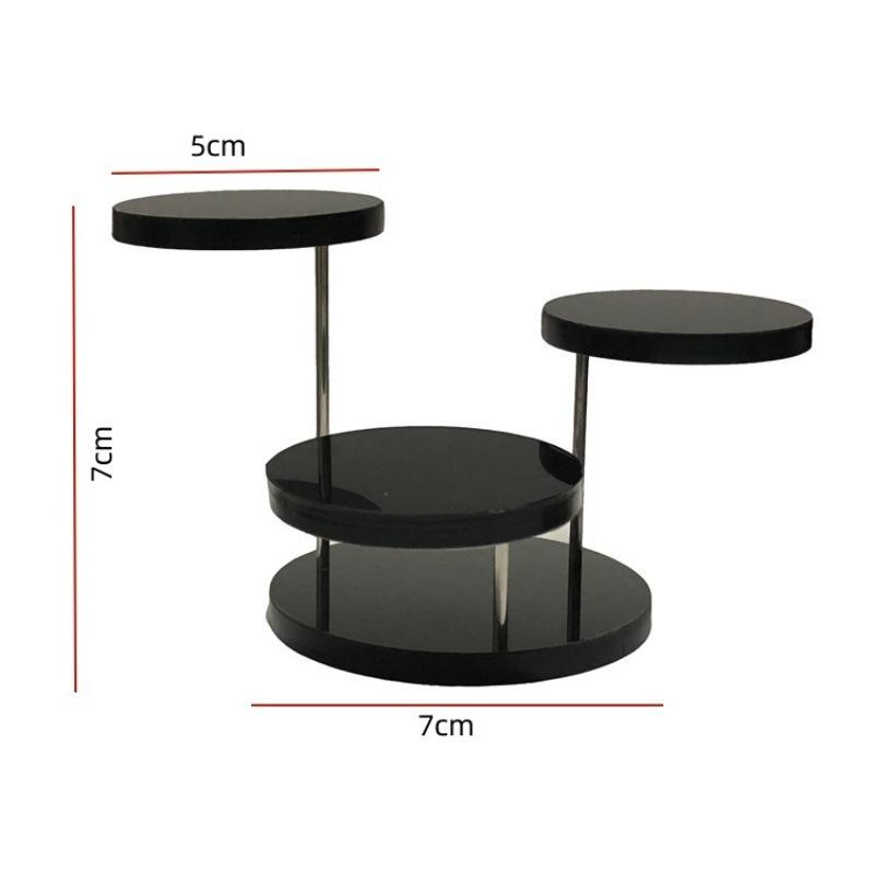 1pc Black Round Acrylic Products Display Riser Stands Jewelry Display Stands for Rings Earrings,Mini Figurines