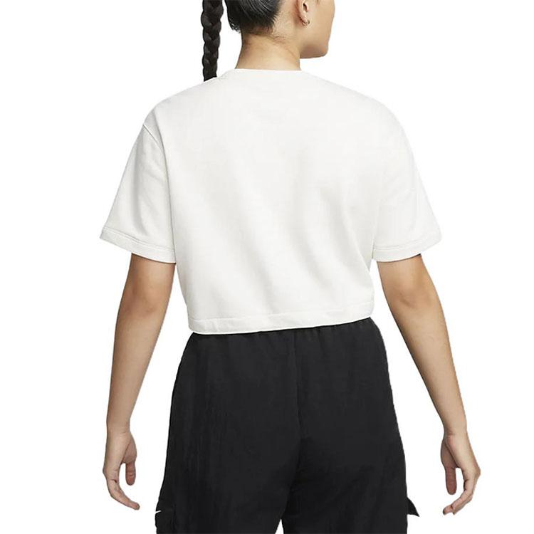 Nike Crop Tops Women's White Crew Neck Moderate DM6745-030