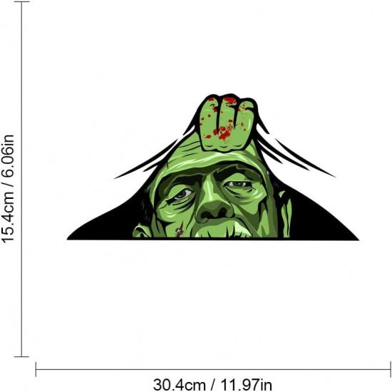 

2 Pcs Halloween Horror Killer Window Stickers, Removable Tear Peeking Stickers Wall Art Decals Waterproof Window Clings Auto Motorcycle Laptop Bumper