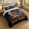 3Pcs Bedding Set Custom Name Text, 1 Sheet 2 Pillowcases Home Bed DecorHellraiser Pinhead