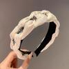Twisted Knotted High Cranial Hair Hoop Soft Fabric Braided Hairband Rhinestone Headband  Daily Use
