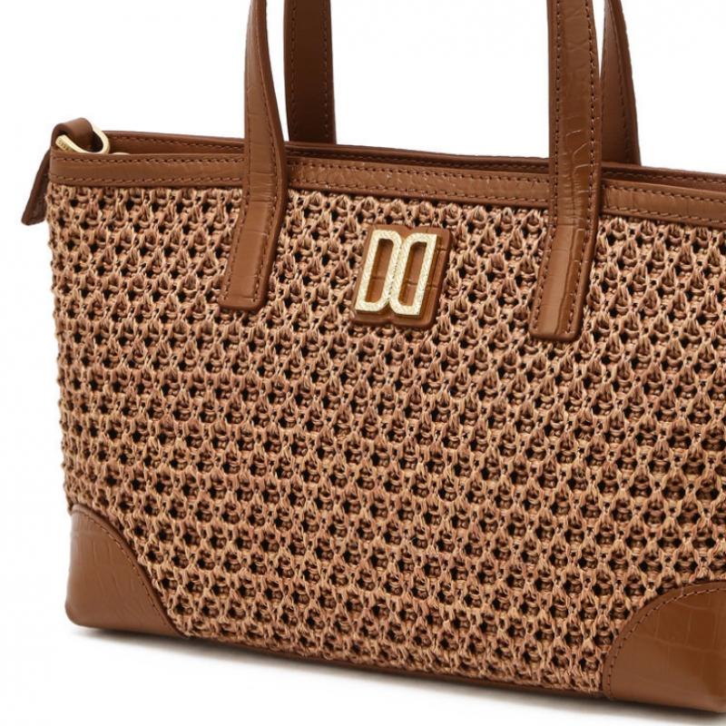 Daks Brown Dd Logo Leather Tote Bag Dcba6e080w2