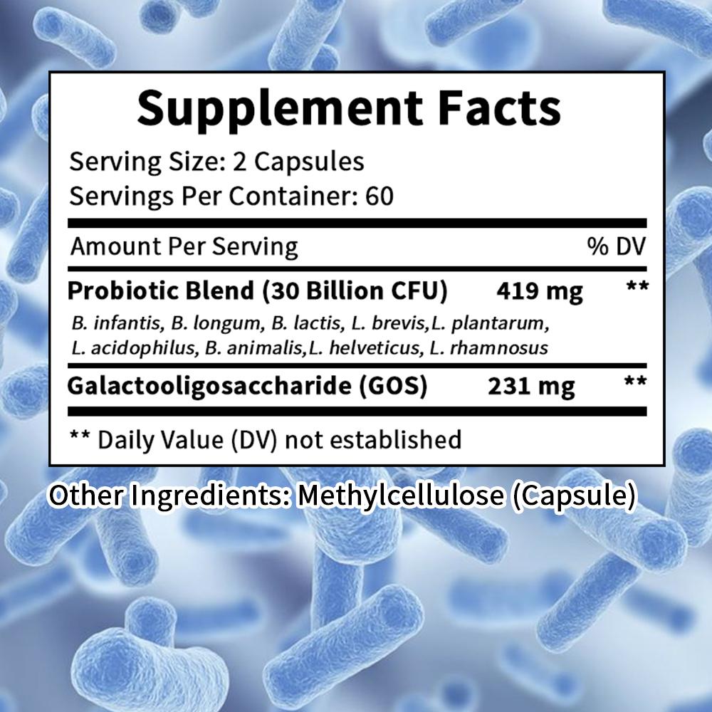 Mood Probiotics 30 billion CFU, containing prebiotics, supports mood and digestion, 120 capsules