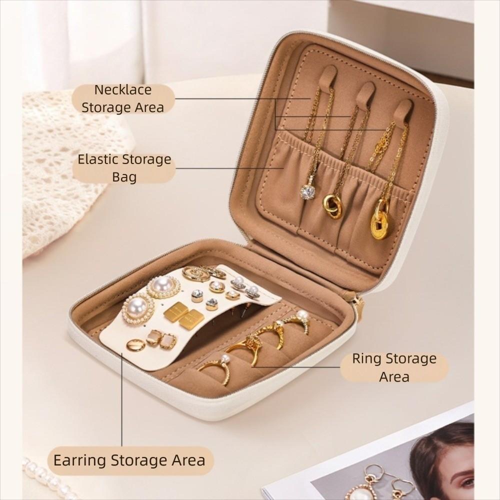 Large Capacity Portable Jewelry Organizer Leather Jewelry Storage Case Jewelry Display Box  Home