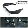 Adjustable Magnification Magnifying Glasses 1.5X-5.0X with USB Rechargeable LED Light - Head Mounted Eyewear for Precision Tasks