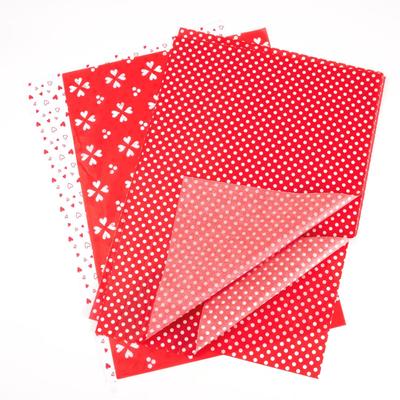 60 Sheet Gift Wrapping Paper Tissue Paper Valentine's Day Red Love Pattern Bouquet Gift Packing Paper DIY Birthday Decor Paper