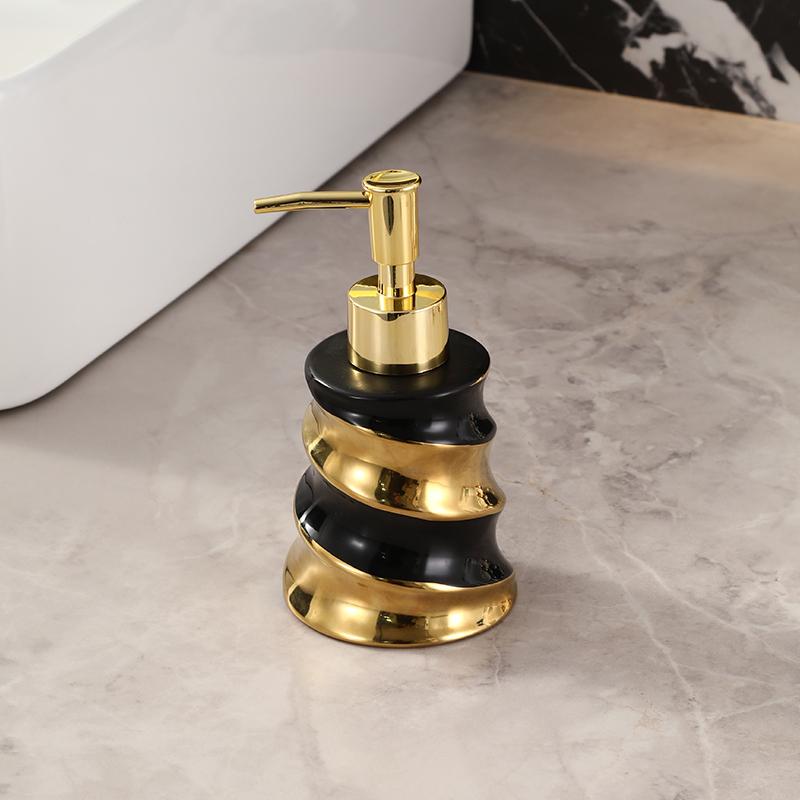 premium ceramic spiral patterned hand sanitizer and shower gel bottle distribution bottle bathroom accessories soap dispenser