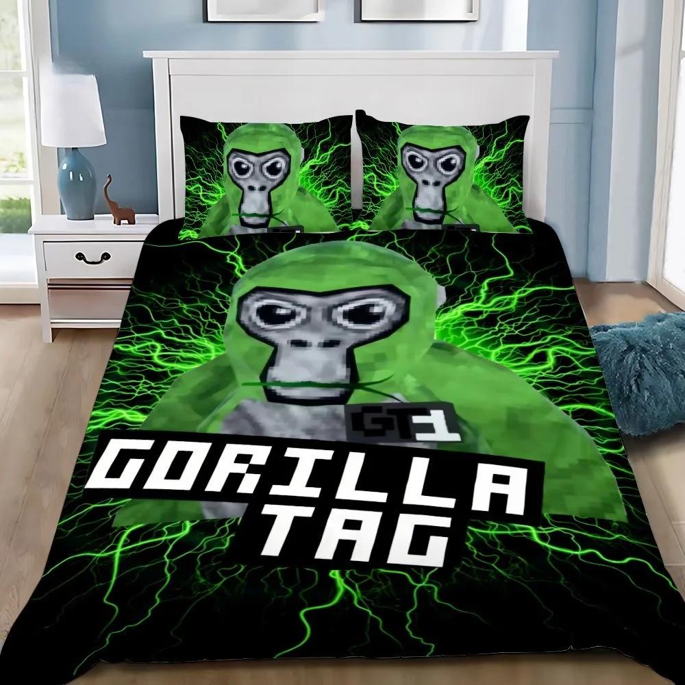 Grosstor Unisex New Game Gorilla Tag Bedding Set Boys Girls Single Twin Queen Full Size Duvet Cover Pillowcase Bed Adult Bedroom Home Textiles