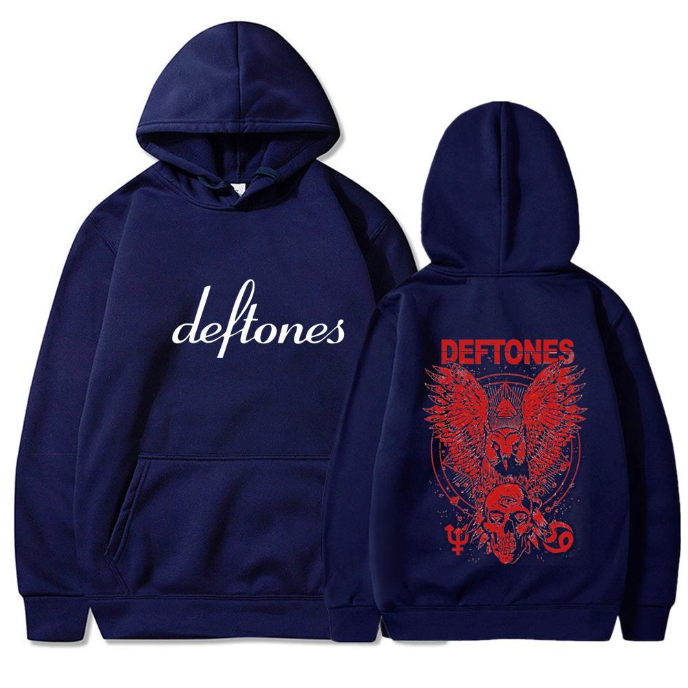 Hip Hop Rapper Printed Deftones Autumn Winter Unisex Hooded Sweatshirt Fleece Lined Warm Casual Pocket Hoodie for Couple Daily Streetwear Sweatshirt
