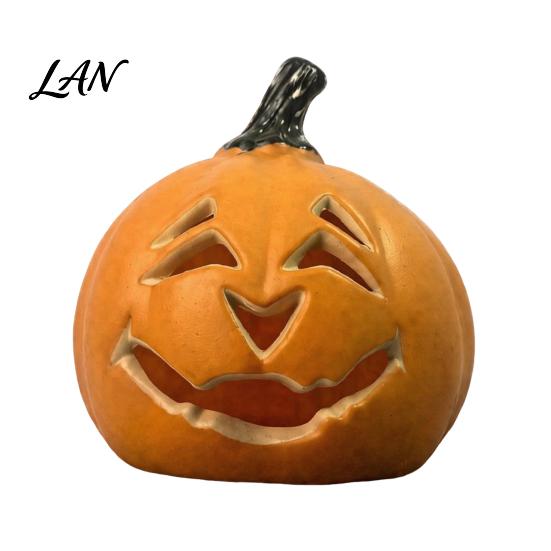 Simulated Pumpkin Light Halloween Creepy Light, Jack-O-Lantern Decoration, Scary Indoor Outdoor Hollow Lamp for Holiday Parties Smiling Night