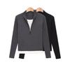European and American Women's Clothing, Fashionable and Versatile Fake Two-piece Zipper Slim-fit Knitted Sweater UWM960008
