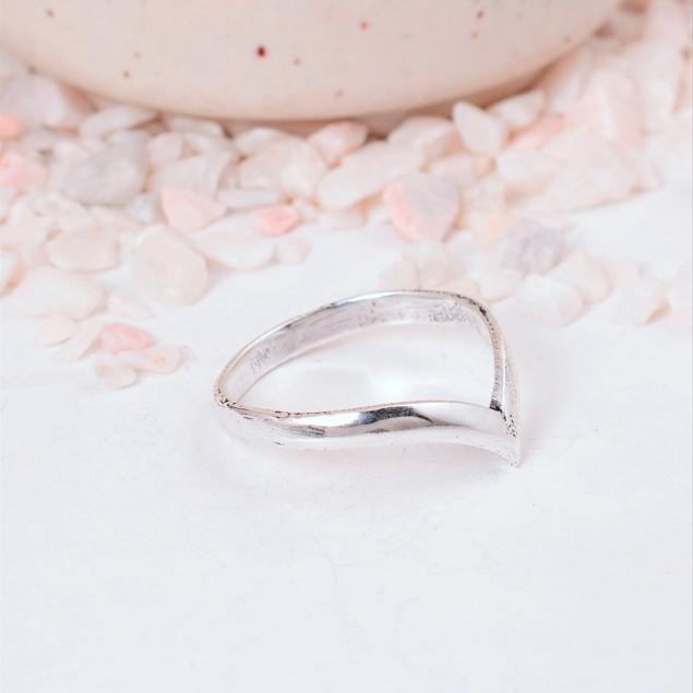 Minimalist Silver V-Shape Chevron Ring: Simple sleek design, perfect for stacking, midi-finger, or wedding band enhancer.