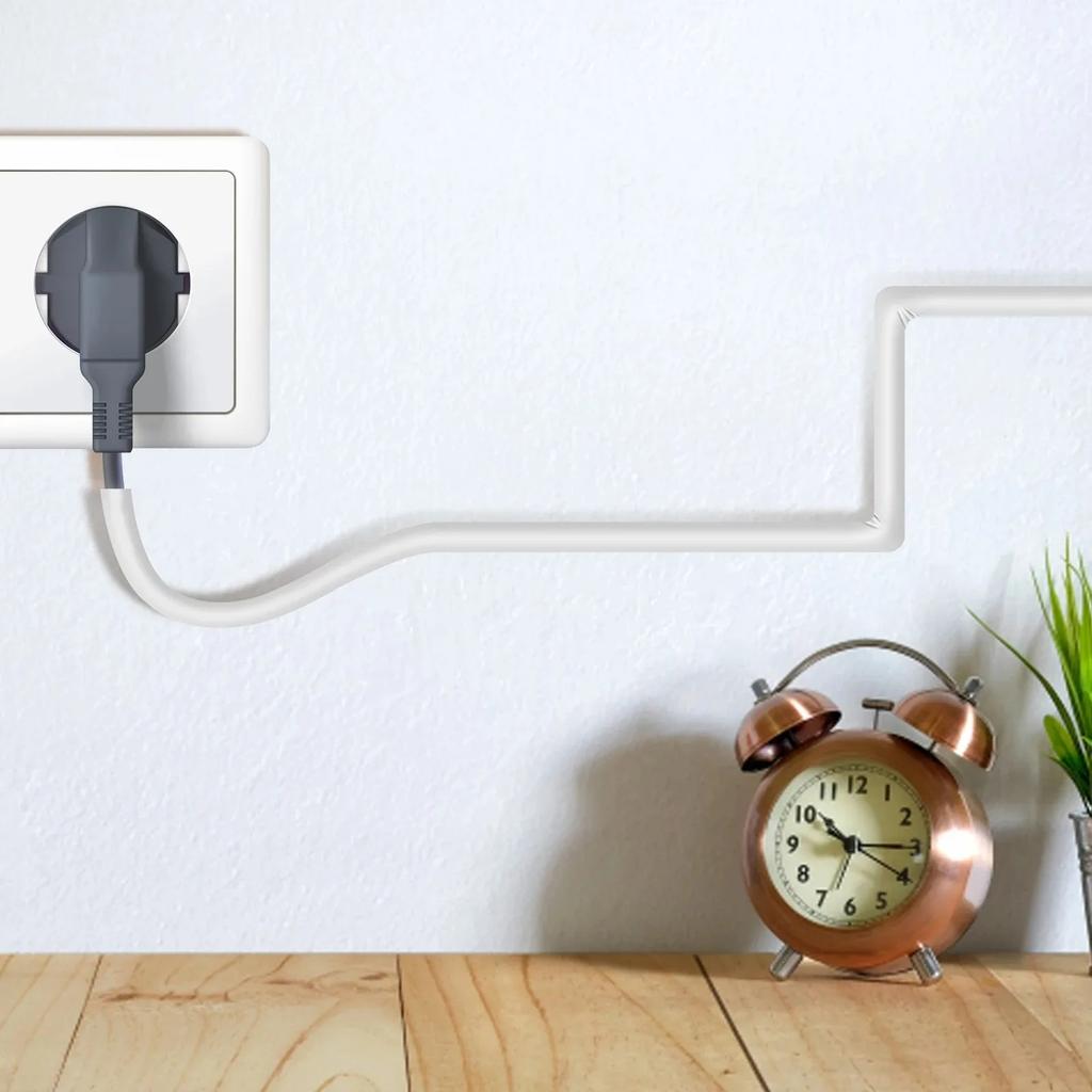 1 buc Canal de management al cablurilor de 2 m/78,74 țoli, Capac decorativ invizibil pentru fire, Protector anti-pas, Canal de cabluri moale adeziv