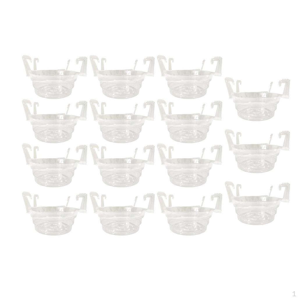 15 Count Flower Pot Tray with Hook for Draining Water in Gardens