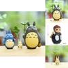 Resin Cartoon My Neighbor Totoro Miniature Garden Decor With Leaf Design For Home Office Gift