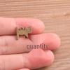 Vintage Double-Sided Kitten Pendant Charm, 11x13mm Alloy, 2 Colors