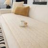 Solid Color Berber Fleece Sofa Cover Straight Row One-Piece Sofa Cushion Winter Thickened Non-Slip Couch Mats Window Sill Cushio