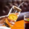 350ml/550ml Glass Cup With Lid and Straw Transparent Bubble Tea Cup Juice Glass Beer Can Milk Mocha Cups Breakfast Mug Drinkware