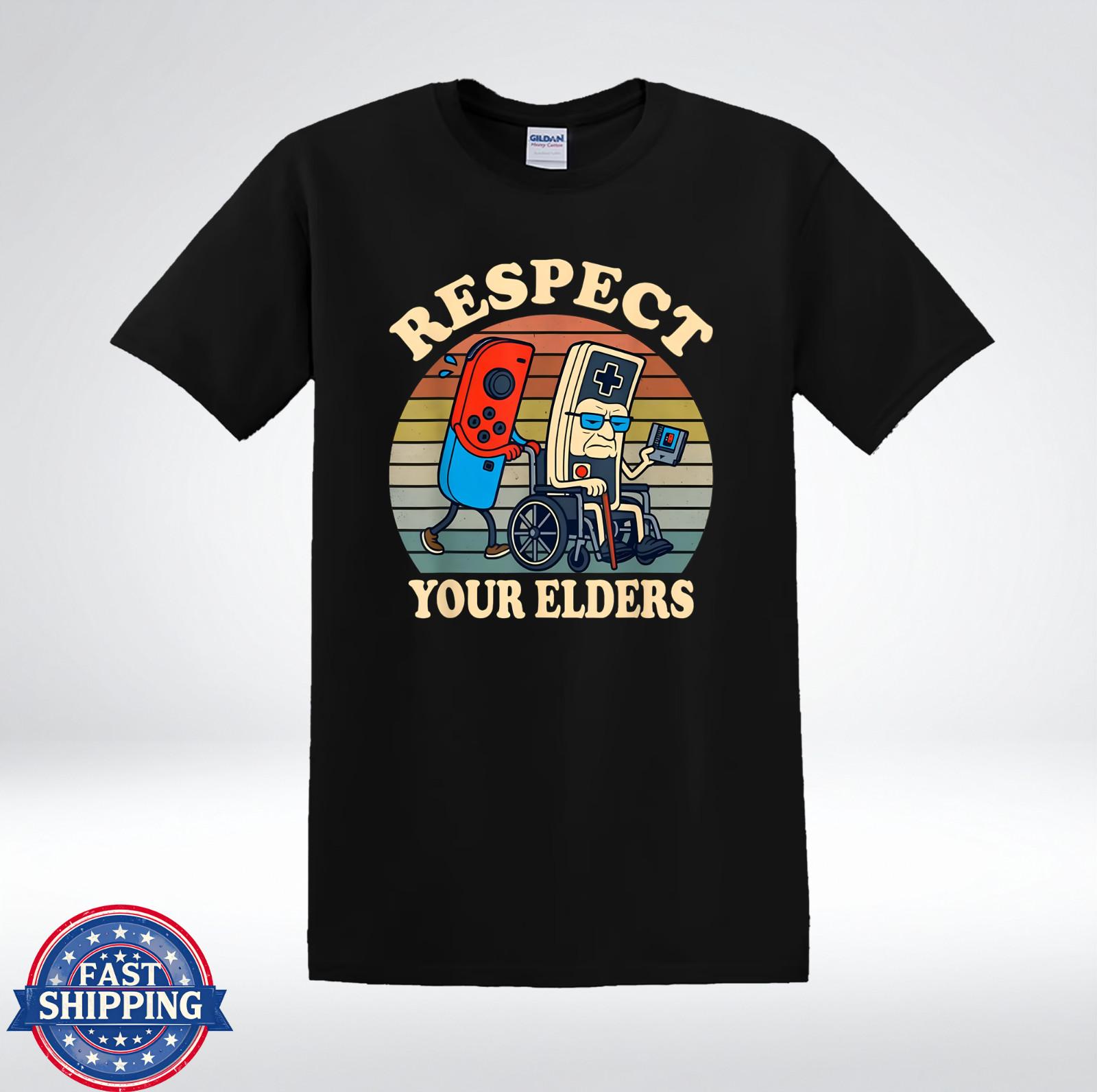 Respect Your Elders Retro Gaming Fan T-Shirt S