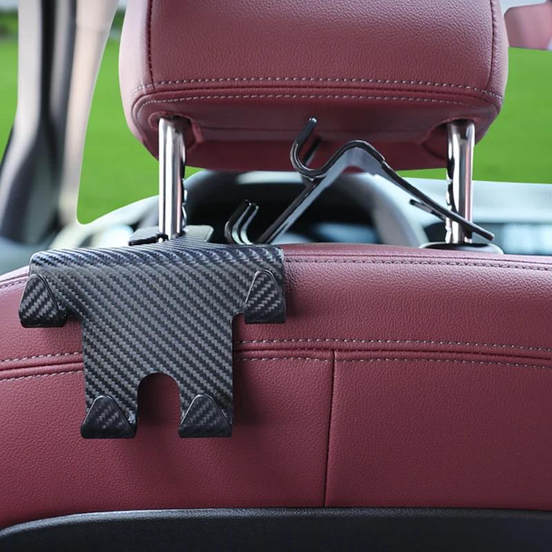 Universal Carbonfaser Auto Sitzlehnenhaken Kopfstütze Handy Geldbörse Handtaschenhalter Auto Rücksitzhaken Innenzubehör
