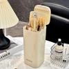 Cute Automatic Lifting Open Cover Makeup Brushes Holder Dustproof Makeup Brush Holder Rack Lipstick Eyebrow Pen Holder Organizer