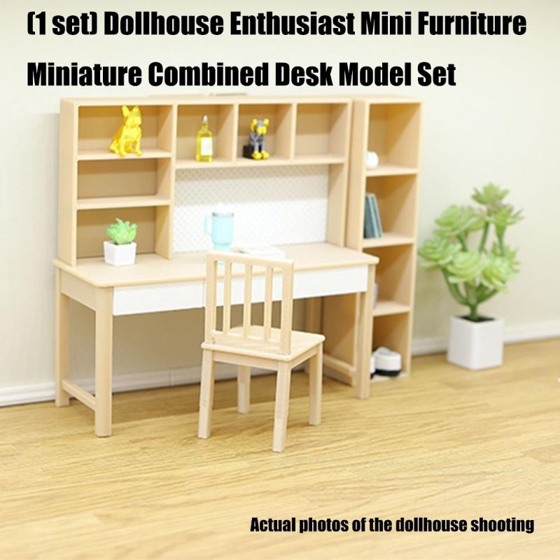 Mini Desk Dollhouses Furniture 1/12 Scale Detailed Miniature Long Table For Model Enthusiasts And Collectors