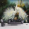 Tipos de tamanho 3D removível decalque papel de parede europeu vintage pavão restaurante café fundo revestimento de parede decoração moderna criativa mural papéis de parede