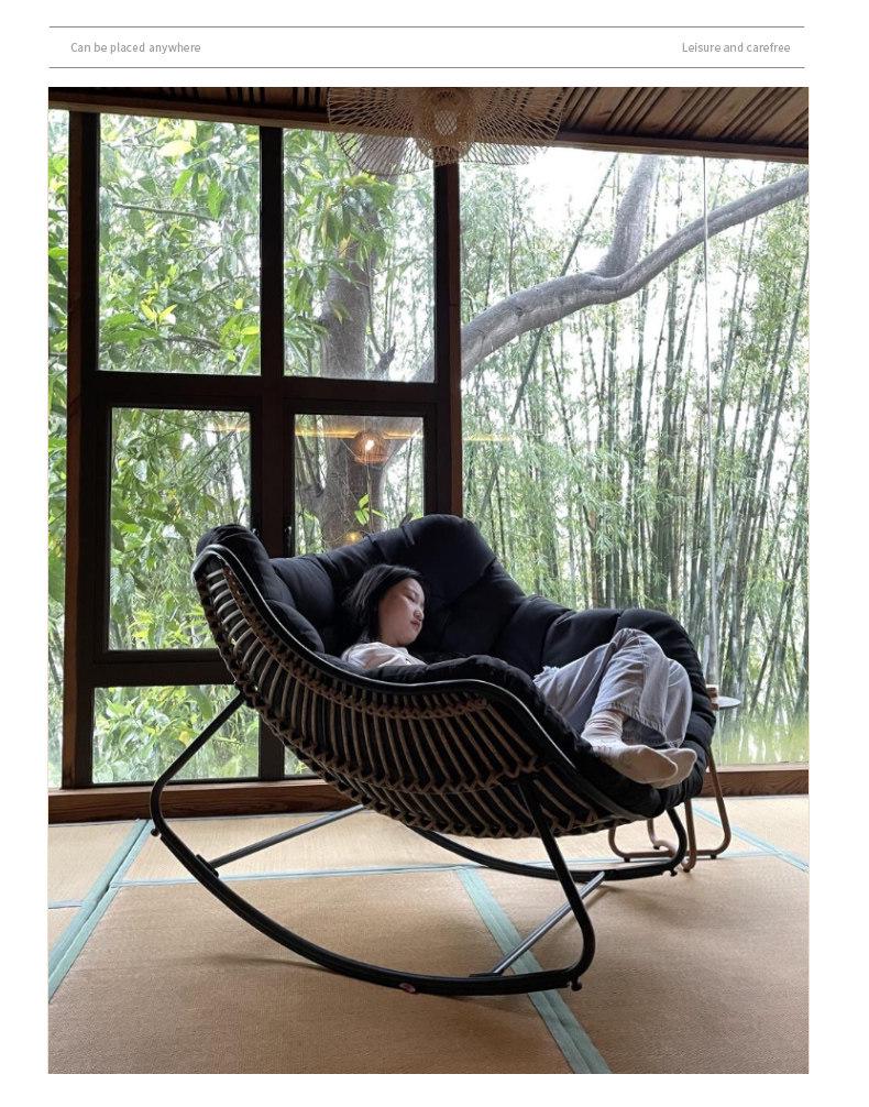 Bird's Nest Recliner: Rocking Leisure Chair and Lazy Sofa for Balcony or Home Use.