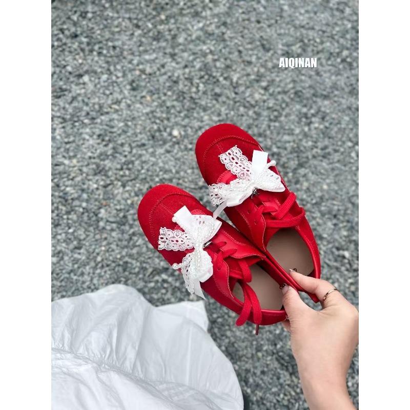 Satin Pearl Ribbon Casual Sports Woman