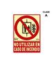 Slukningspanel ''Ikke Bruk Ved Brann'' Klasse A (PVC 1mm) 21x30 cm