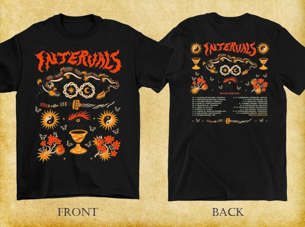 2 Sides Intervals Band UK And EU Tour 2025 Shirt Unisex Black BT1728 Unisex T-Shirt