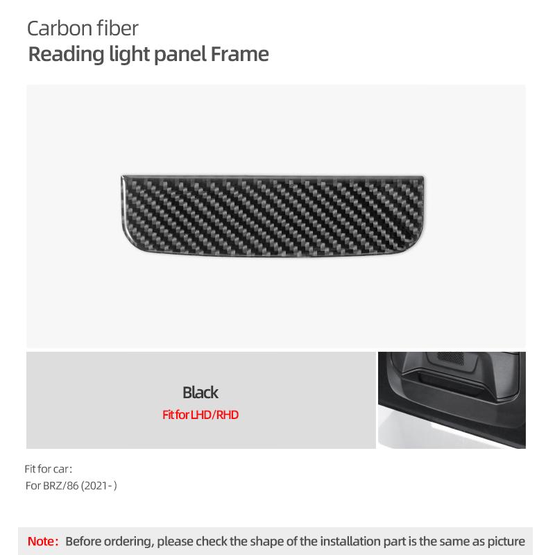 Pour Subaru BRZ/Toyota GR86 2025- Panneau de lumière de lecture avant en fibre de carbone Protection décorative Autocollants Accessoires de Tuning Intérieur de Voiture