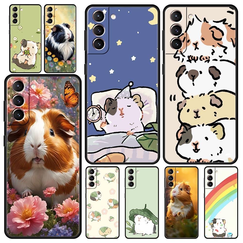 Animal Guinea Pig Cavy Cute Phone Case For Samsung Galaxy S25 Edge S24 S23 S22 S21 Ultra S20 FE 5G S10 S10E S9 Plus TPU Cover